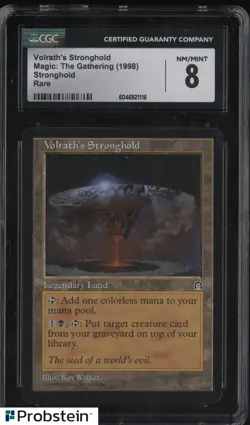 1998 Magic the Gathering Volrath's Stronghold Rare CGC 8 NM-MT - Image 1