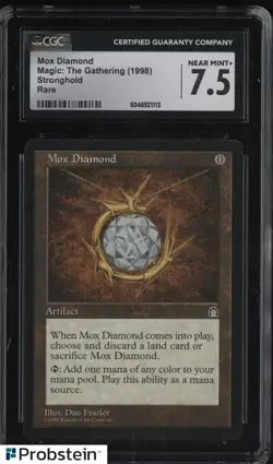 1998 Magic The Gathering MTG Mox Diamond Rare Stronghold CGC 7.5 NM+ - Image 1