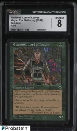 1997 Magic The Gathering MTG Tempest Eladamri Lord of Leaves CGC 8 NM-MT - Image 1