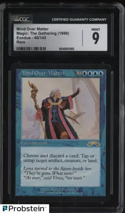 1998 Magic The Gathering MTG 40/143 Mind Over Matter Exodus CGC 9 MINT - Image 1