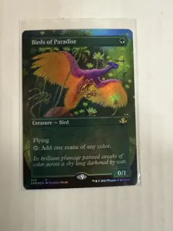 Birds Of Paradise NM BORDERLESS FOIL MTG! Dominaria Remastered - Image 1