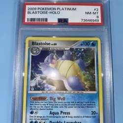 2009 Pokemon Blastoise Platinum Base Set 2/127 - Holo Rare - PSA 8 NM-MINT - Image 3