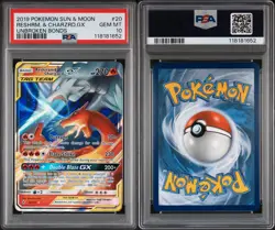 2019 POKEMON SUN & MOON UNBROKEN BONDS #20 RESHIRAM & CHARIZARD GX PSA 10 - Image 1