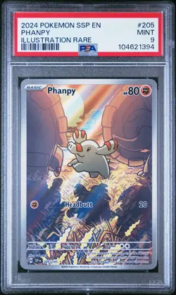 2024 POKEMON SSP EN-SURGING SPARKS ILLUSTRATION RARE #205 PHANPY PSA 9 - Image 1
