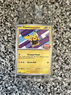 Pikachu Berkemeja Batik 154/SV-P Pokemon Indonesia Journey Promo Purple - SEALED - Image 1