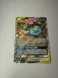 Pokemon TCG Venasaur And Snivy GX Tag Team SM229 Black Star - Image 1