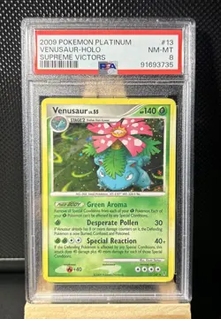 2009 Pokemon Platinum #13 Venusaur Holo Supreme Victors PSA 8 - Image 1
