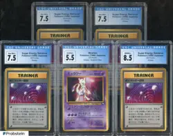 Lot of (5) 1998 Pokemon CD Promo Glossy Super Energy Retriveval Mwtwo JPN CGC - Image 1