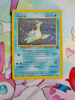 Vintage Wizards Pokemon Trading Cards Holographic Lapris Card 10/62 - Image 1