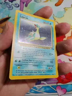 Vintage Wizards Pokemon Trading Cards Holographic Lapris Card 10/62 - Image 3