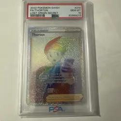 PSA 10 Thorton Rainbow Secret Rare Full Art Trainer 210/196 Lost Origin Card - Image 1