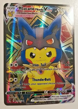 Lucario Pikachu Holo Poncho VCOS Cosplay Card Custom Holo FREE SHIPPING! - Image 1