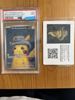 Pikachu with Grey Felt Hat 2023 Pokemon Card PSA 9 Van Gogh Art - Image 1
