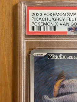 Pikachu with Grey Felt Hat 2023 Pokemon Card PSA 9 Van Gogh Art - Image 3