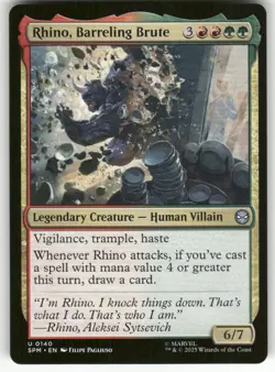 RHINO, BARRELING BRUTE #140 (UNCOMMON) MTG MARVEL'S SPIDER-MAN - Image 1