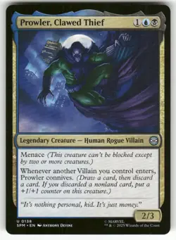 PROWLER, CLAWED THIEF #138 (UNCOMMON) MTG MARVEL'S SPIDER-MAN - Image 1