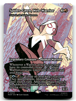 🕷 SPIDER-GWEN WEB-WARRIOR 24 NM BORDERLESS MYTHIC SPIDERMAN MTG ENGLISH - Image 1