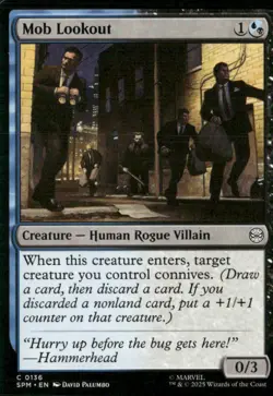 MTG Magic the Gathering Spider-Man Common Base 136 Mob Lookout - Image 1