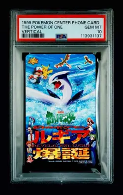 Phone Card Pokemon Center 1999 THE POWER OF ONE Lugia PSA 10 RARE Zapdos Moltres - Image 1