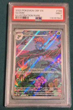 2023 POKEMON OBF EN-OBSIDIAN FLAMES ILLUSTRATION RARE #198 GLOOM PSA 9 - Image 1