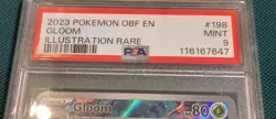 2023 POKEMON OBF EN-OBSIDIAN FLAMES ILLUSTRATION RARE #198 GLOOM PSA 9 - Image 2
