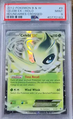 2012 Pokemon Black & White Boundaries Crossed #9 Celebi Ex PSA 9 - Image 1