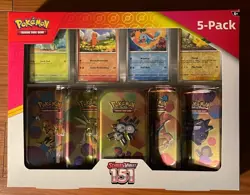 2 Sets - Pokemon Scarlet & Violet 151 (5 Pack) Mini Tins w/4 Promo Costco Bundle - Image 1