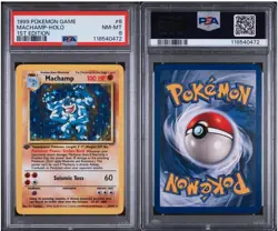 1999 POKEMON BASE SET 1ST EDITION #8 MACHAMP-HOLO PSA 8 - Image 1