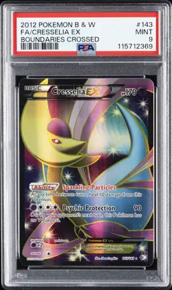 2012 POKEMON B&W BOUNDARIES CROSSED #143 FULL ART/CRESSELIA EX PSA 9 - Image 1