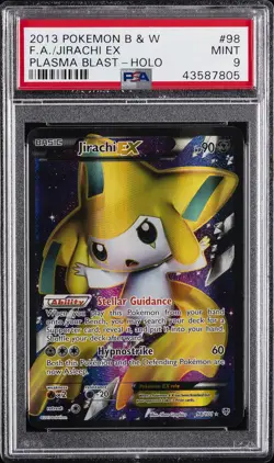 2013 POKEMON B&W PLASMA BLAST #98 FULL ART/JIRACHI EX PSA 9 - Image 1