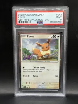 2023 POKEMON SVP EN-SV BLACK STAR PROMO #043 EEVEE PSA 9 - Image 1