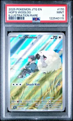 2025 Hop's Wooloo 170/159 Pokemon Journey Together Illustration Rare PSA 9 - Image 1