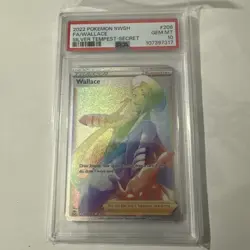 2022 POKEMON SWORD & SHIELD SILVER TEMPEST SECRET #208 FULL ART/WALLACE PSA 10 - Image 1