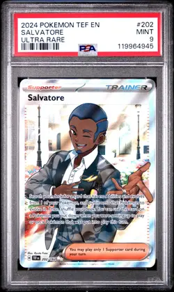 2024 POKEMON TEF EN-TEMPORAL FORCES ULTRA RARE #202 SALVATORE PSA 9 - Image 1