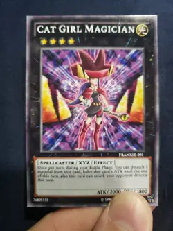 Custom Yugioh Card Cat Girl Magician World XYZ Funny Token Field Center Cute - Image 1