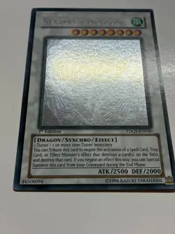 Yugioh Stardust Dragon Ghost Rare TDGS-EN040 The Duelist Genesis 1st Edition - Image 3