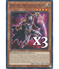 3X Disguise, The Copycat Hero DOOD-EN081 C Doom of Dimensions NM 1st Ed Yugioh - Image 1