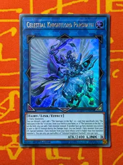 YUGIOH CELESTIAL KNIGHTLORD PARSHATH ULTRA RARE 1ST EXCELLENT DUOV-EN002 - Image 1