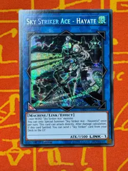 YUGIOH SKY STRIKER ACE - HAYATE PRISMATIC SECRET RARE 1ST EDITION NM MP19-EN109 - Image 1