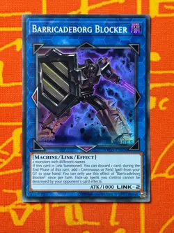 YUGIOH BARRICADEBORG BLOCKER SUPER RARE NM OP15-EN006 - Image 1
