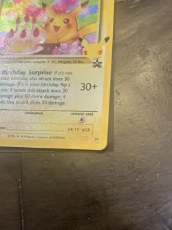 Birthday Pikachu Pokemon Trading Card #24 Celebrations Classic Collection - Image 2