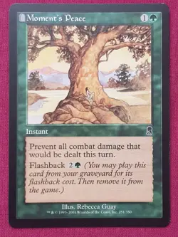 Magic The Gathering ODYSSEY MOMENT'S PEACE green card MTG - Image 1