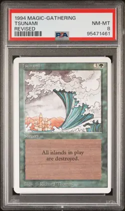 1994 MTG Magic The Gathering Revised TSUNAMI PSA 8 - Image 1