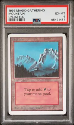 Mountain - #287 - Unlimited - 1993 - Magic the Gathering PSA 6 - POP 3 - Image 1