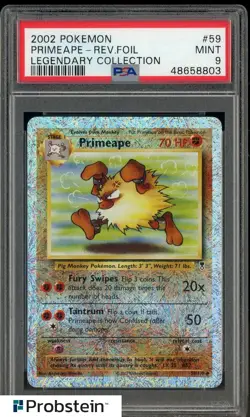 2002 Pokemon Legendary Collection Reverse Foil #59 Primeape PSA 9 MINT - Image 1