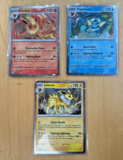 Pokemon Prismatic Evolutions SVP Promos 167, 168, 169 Flareon Vaporeon Jolteon - Image 1