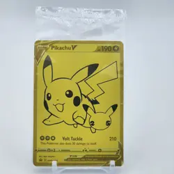 Pokemon Pikachu V Celebrations Black Star Promo Gold Full Art - SWSH145 - SEALED - Image 1