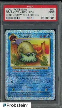 2002 Pokemon Legendary Collection Reverse Foil #57 Omanyte PSA 9 MINT - Image 1