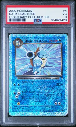2002 POKEMON LEGENDARY COLLECTION #4 DARK BLASTOISE-REVERSE FOIL PSA 3 - Image 1