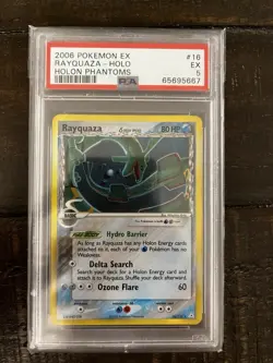 Pokemon 2006 EX Holon Phantoms Rayquaza Holo Rare PSA 5 - Image 1